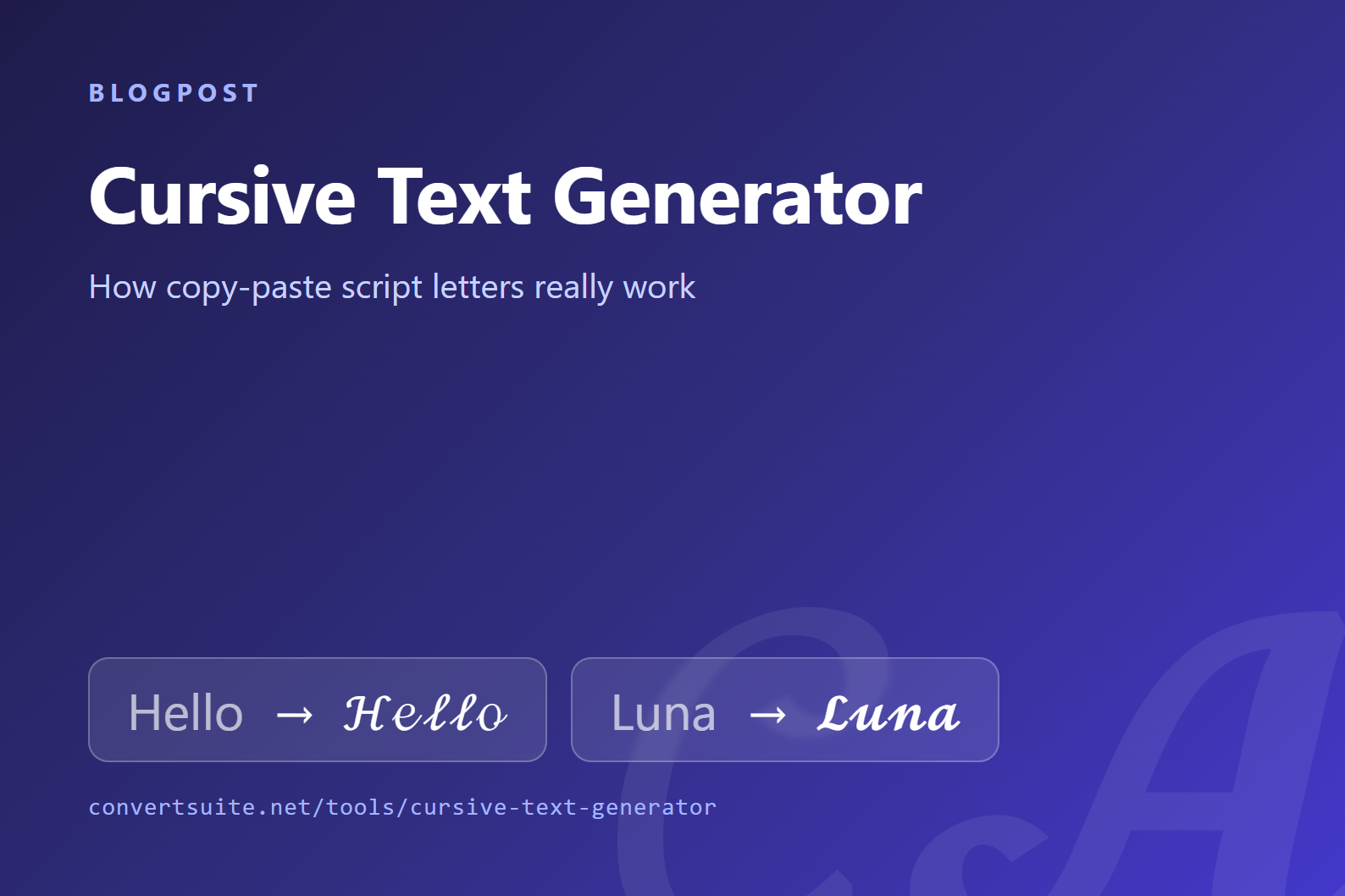 Cursive Text Generator: How Copy-Paste Script Letters Work